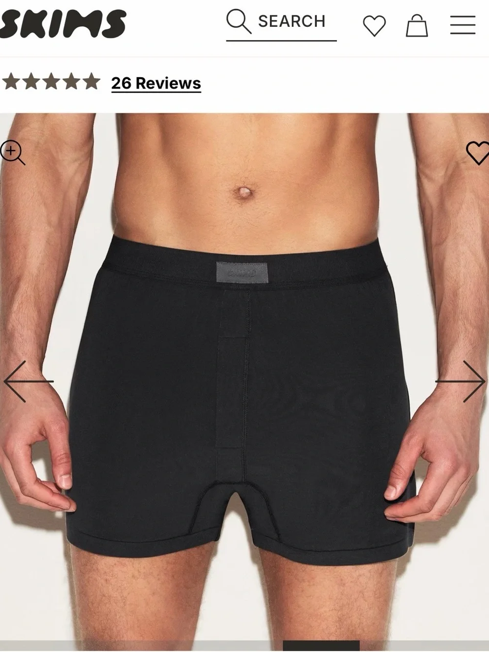 (3) SKIMS Men's Black Stretch Boxers with Minimal Logo Patch